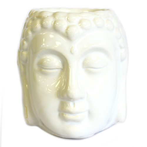 Klasszikus Buddha fej olajlámpás - fehér