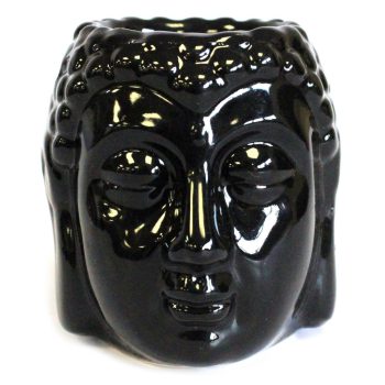 Klasszikus Buddha fej olajlámpás - fekete
