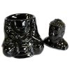 Klasszikus Ülő Buddha Olajlámpás  - Fekete