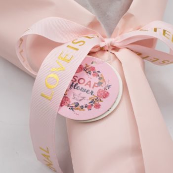   Nagy Rózsaszín Rózsa Csokor - "Az örök szerelem" - Üdvözlőkártyával