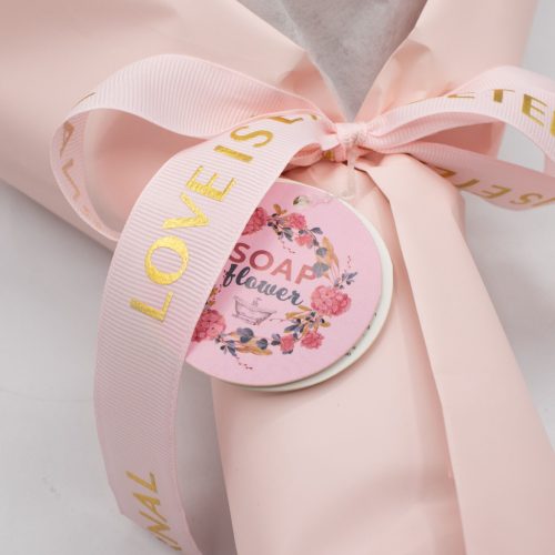 Nagy Rózsaszín Rózsa Csokor - "Az örök szerelem" - Üdvözlőkártyával